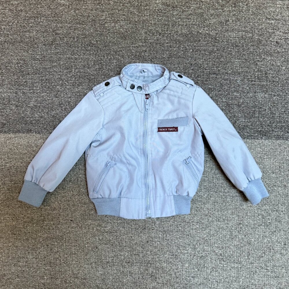 Vintage 1980s Dove Gray French Toast Bomber Jacket Toddler Size 18 Months